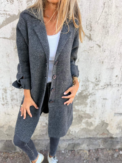 Serena™ | Casual Long Coat With Turn-ups