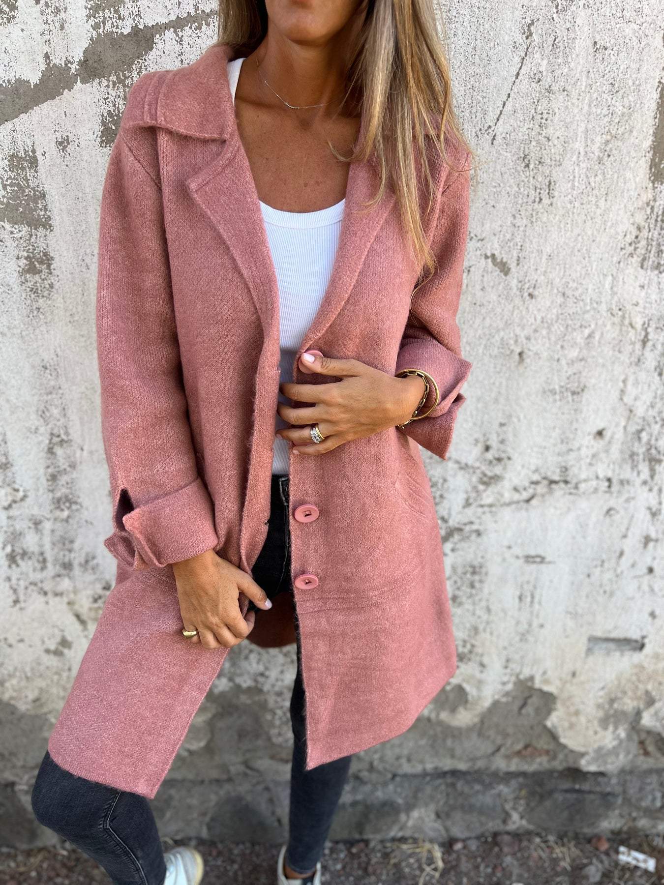 Serena™ | Casual Long Coat With Turn-ups